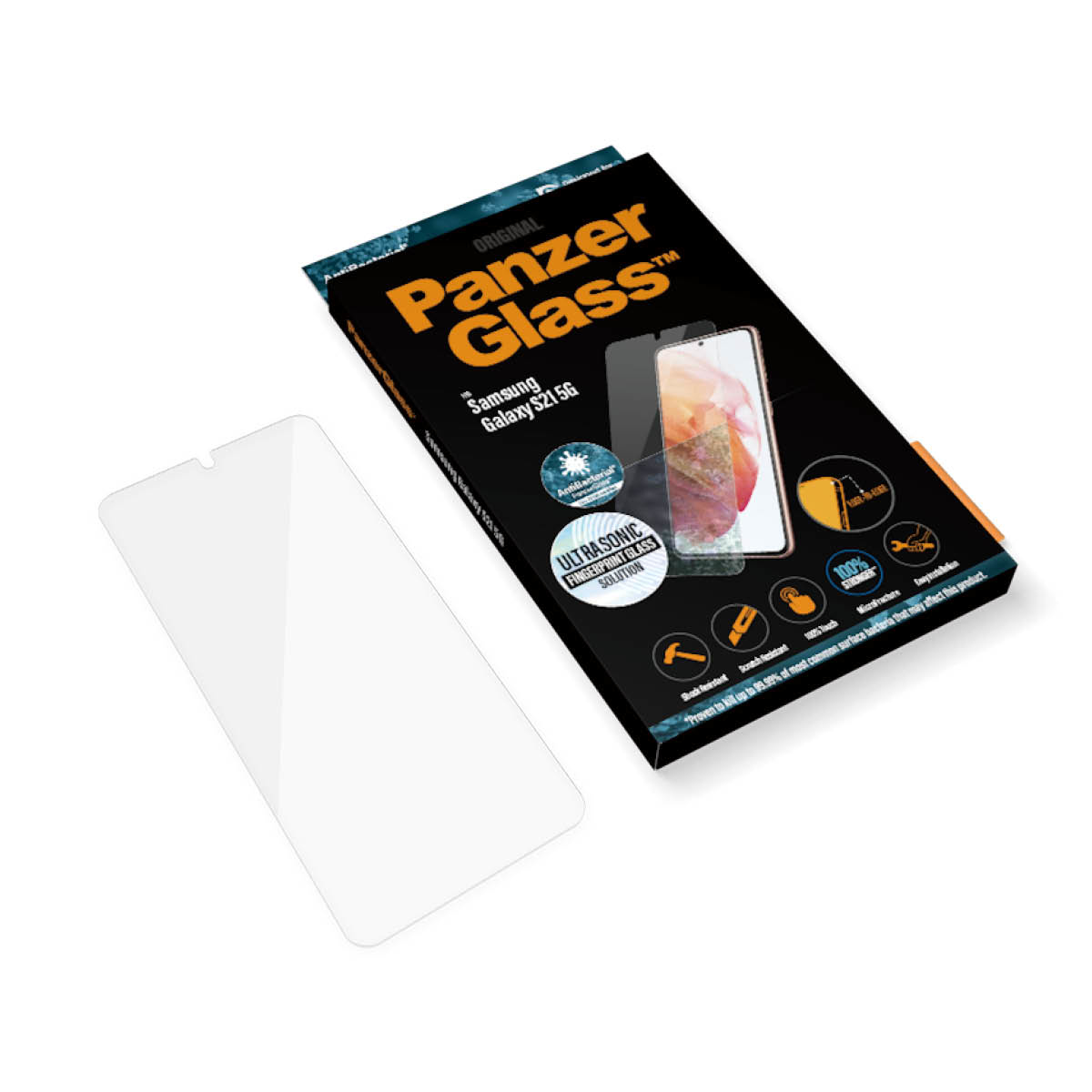 PanzerGlass E2E Samsung Galaxy S21 5G, CF, Antibakt, Black – Ansicht 5