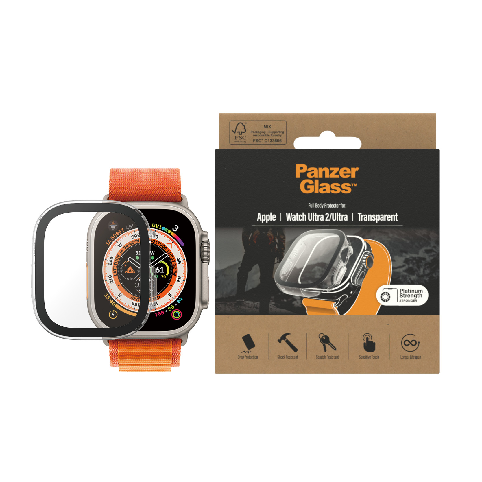 PanzerGlass Full Body Apple Watch Ultra 49mm | Transparent 21ea2e6be3cd36f93c6c998372c74e12