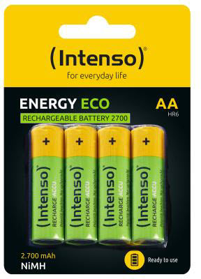 Intenso Batteries Rechargeable Eco AA HR6 2700mAh 4er Blister