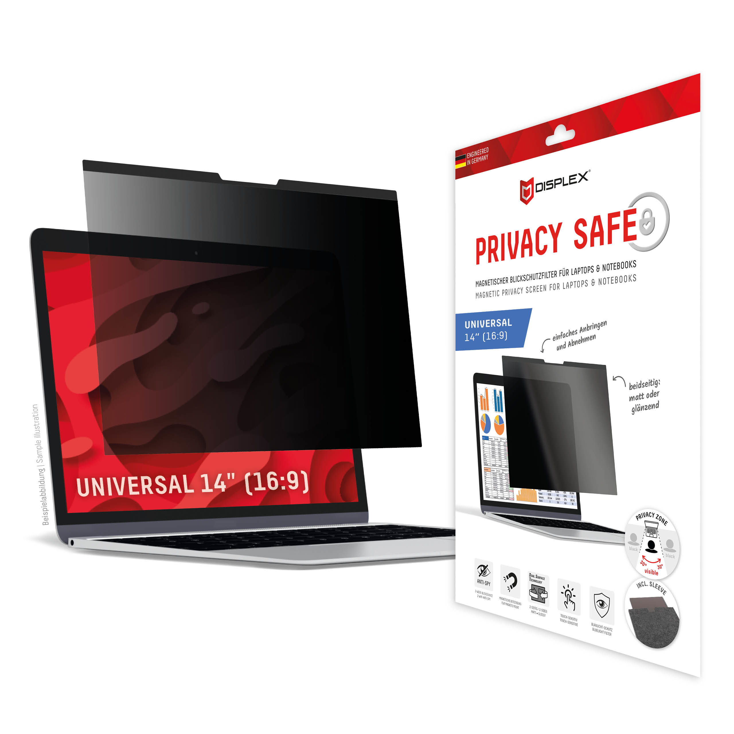 DISPLEX Privacy Safe Universal 14", 16:9 – Ansicht 1