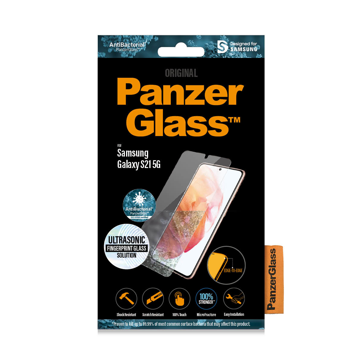 PanzerGlass E2E Samsung Galaxy S21 5G, CF, Antibakt, Black – Ansicht 2