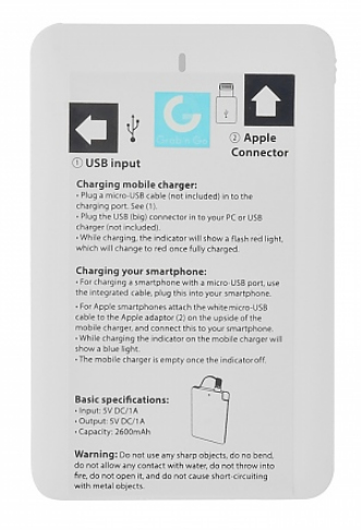 Emporia PB-GNG-W Akkuladegerät Weiß Lithium Polymer (LiPo) 2600 mAh