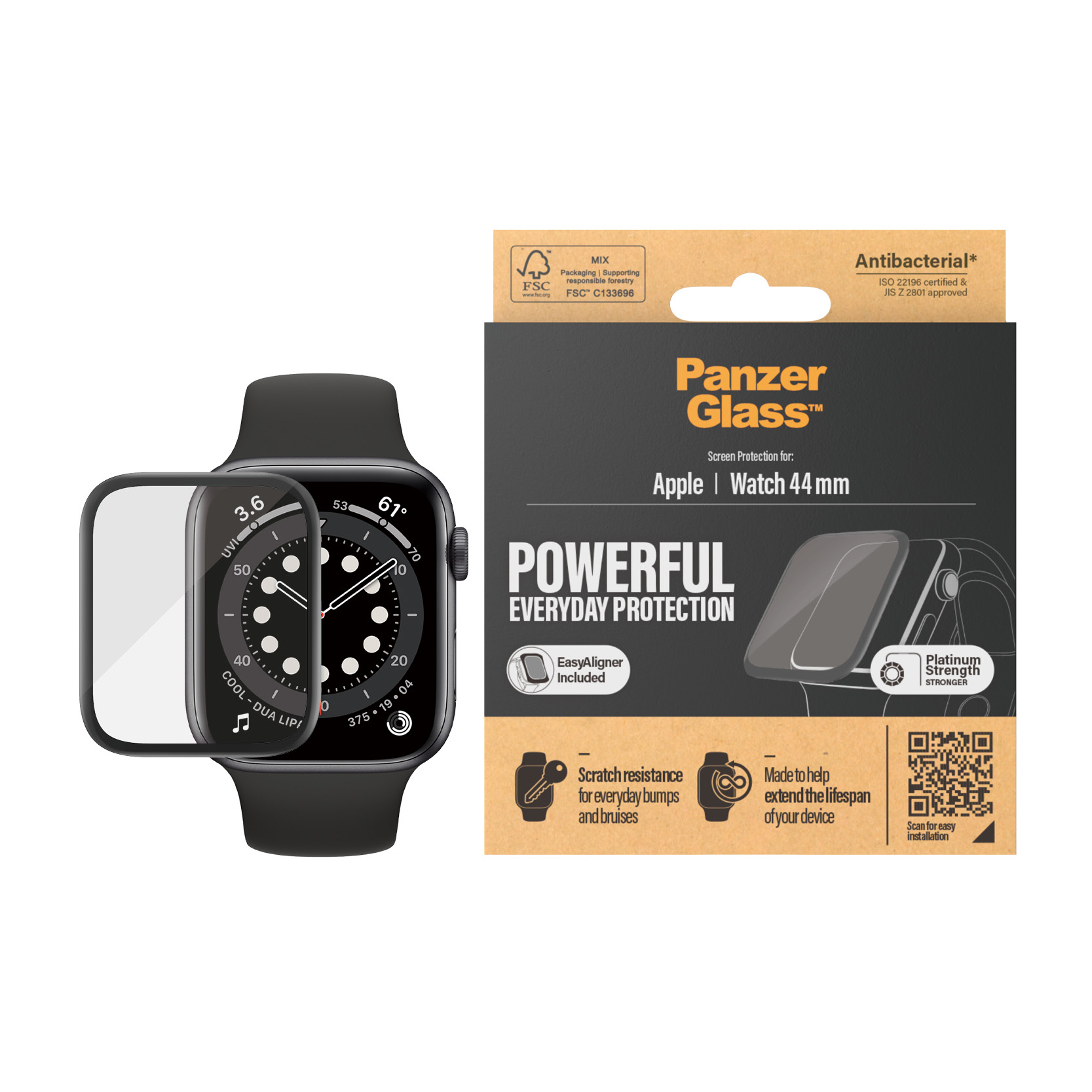 PanzerGlass f. Apple Watch Series 4/5 44mm, Black 14797ae04a40cdb1a09bb1a1fd835f2c