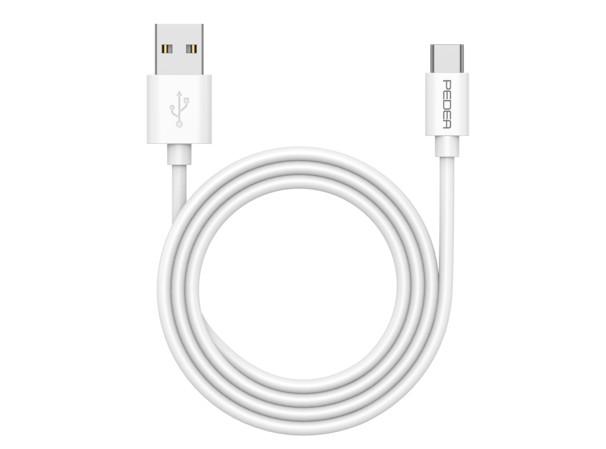 PEDEA Schnelllade- und Datenkabel USB-A/USB-C®, 1m, weiß