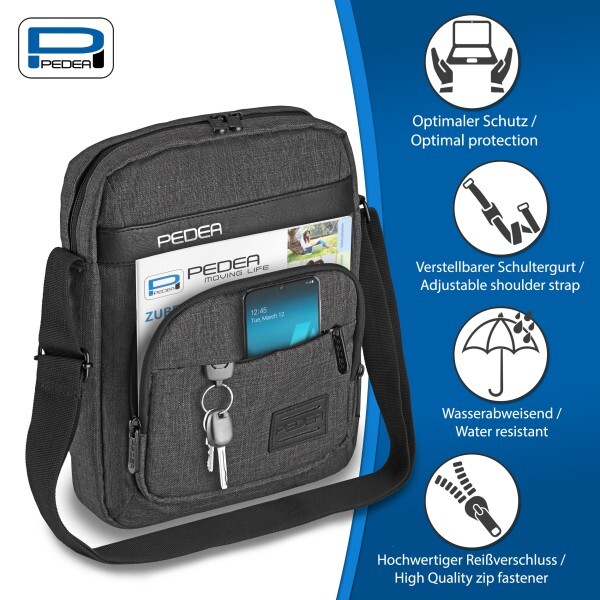 PEDEA Tablet Umhängetasche URBAN compact 25,8cm -10.2"-, grau