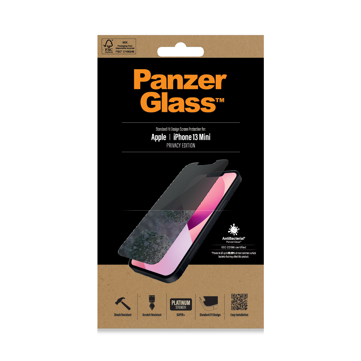 PanzerGlass iPhone 2021 5.4 Privacy Antibakt., Standard Fit 93008073_1011911782