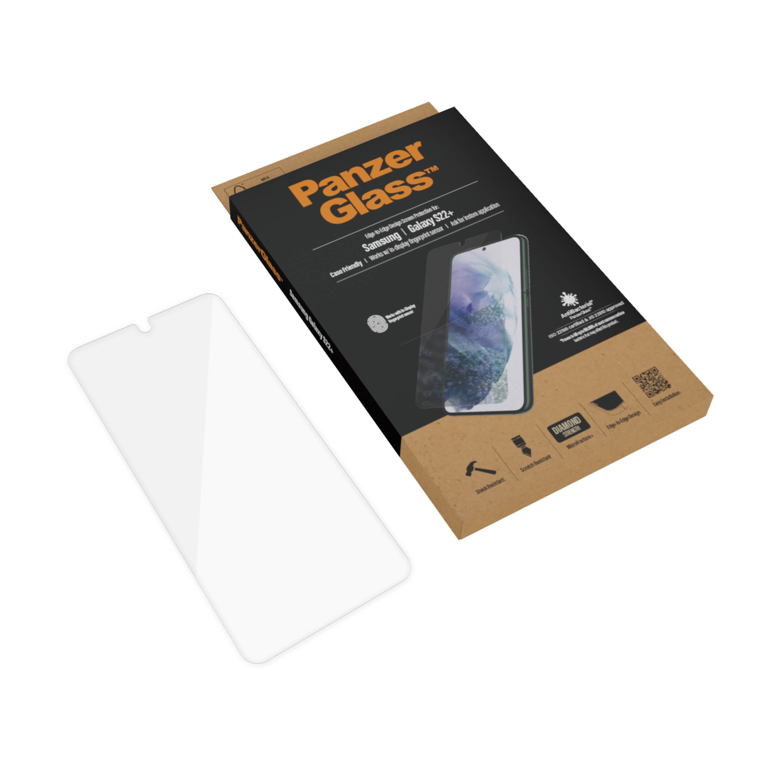 PanzerGlass E2E Samsung Galaxy S22+, Antibakterielles Glass 95614309_6619958826