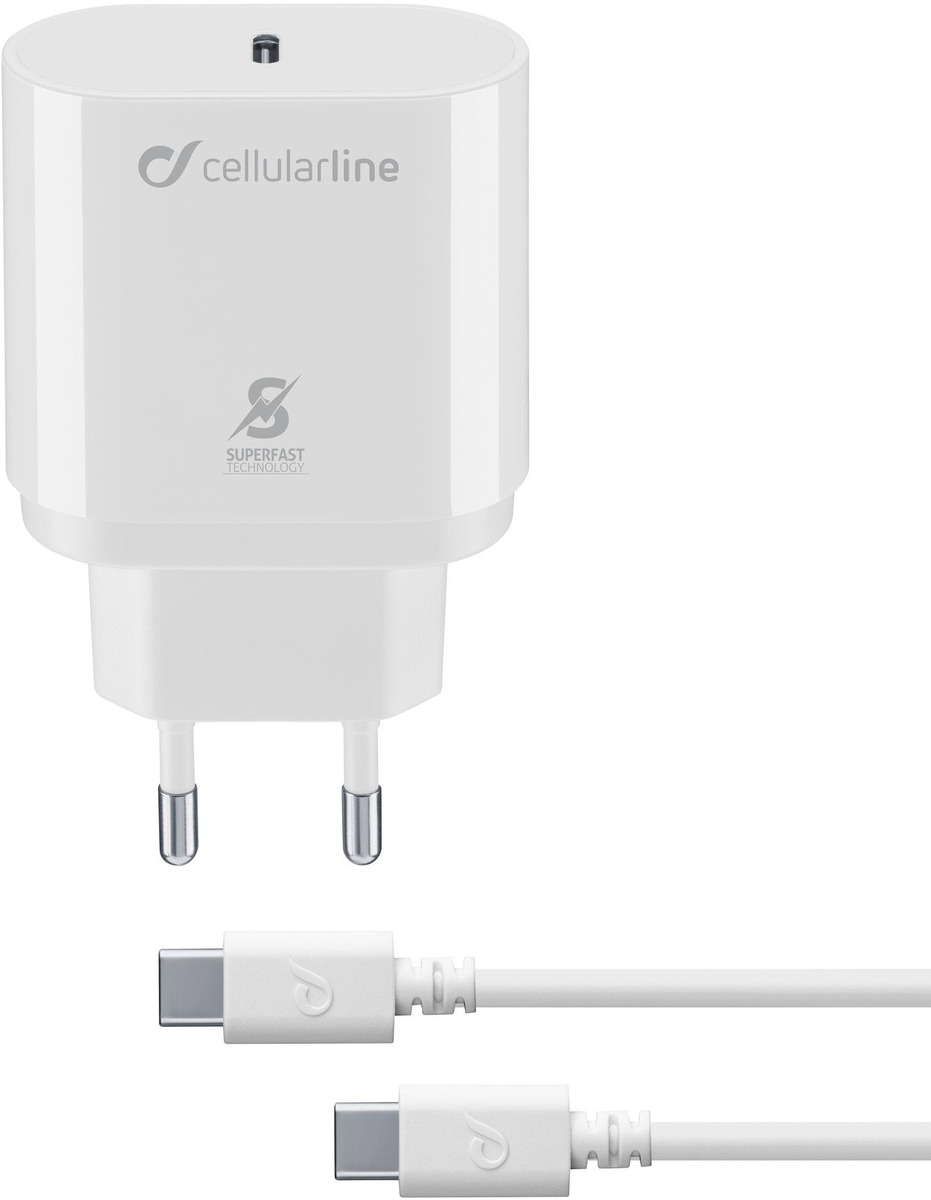 Cellularline USB-C Superfast Charger Kit 25W mit Kabel Samsung