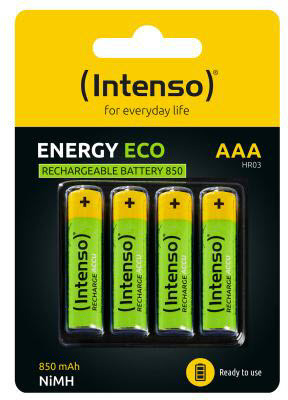 Intenso Batteries Rechargeable Eco AAA HR03 850mAh 4er Blister