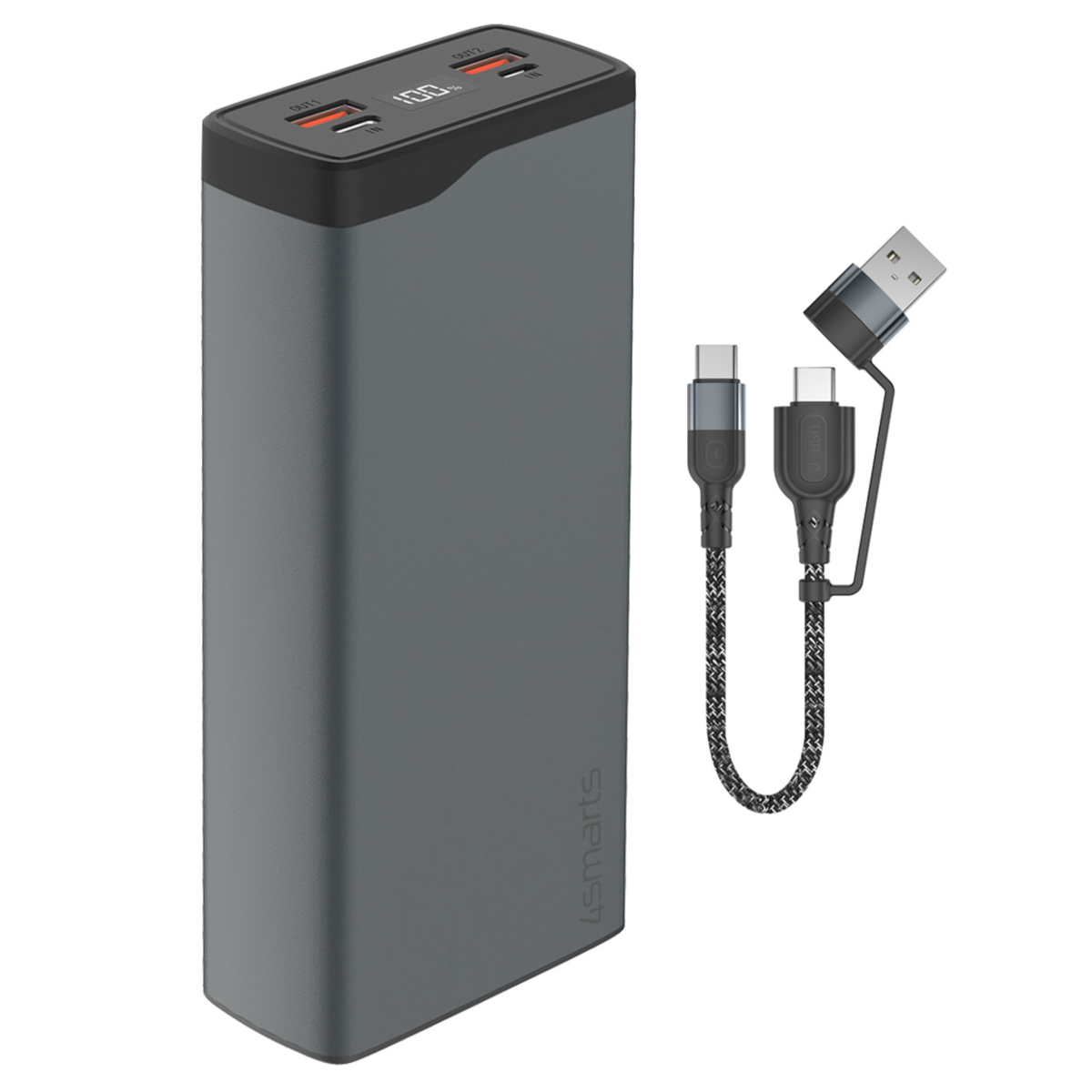 4smarts Powerbank VoltHub Pro 26800mAh QuickCharge PD gunmetal